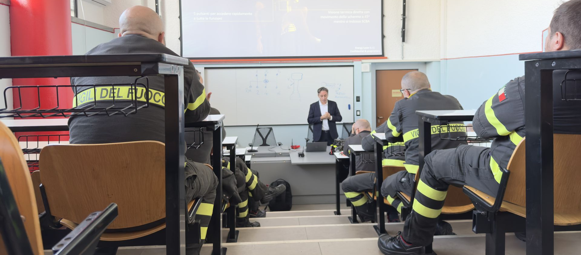 italian firefighters during ifalconhm presentation